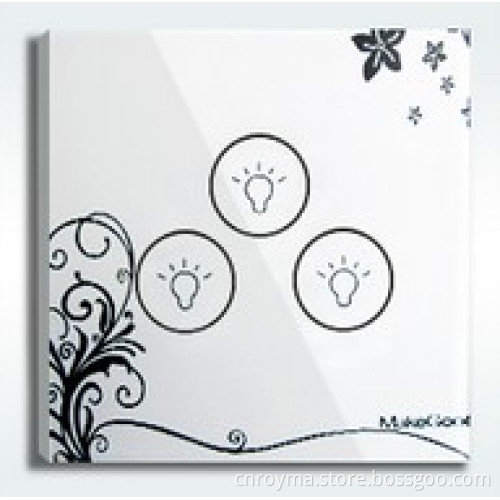 3 keys, UK style, 5% off, touch switch+wall switch, crystal